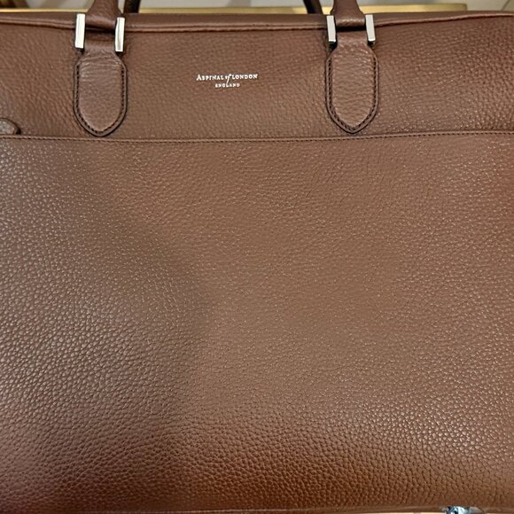 Aspinal London 48 Hour Mount Street Duffle Weekender Brown Leather Travel Bag - Picture 2 of 8